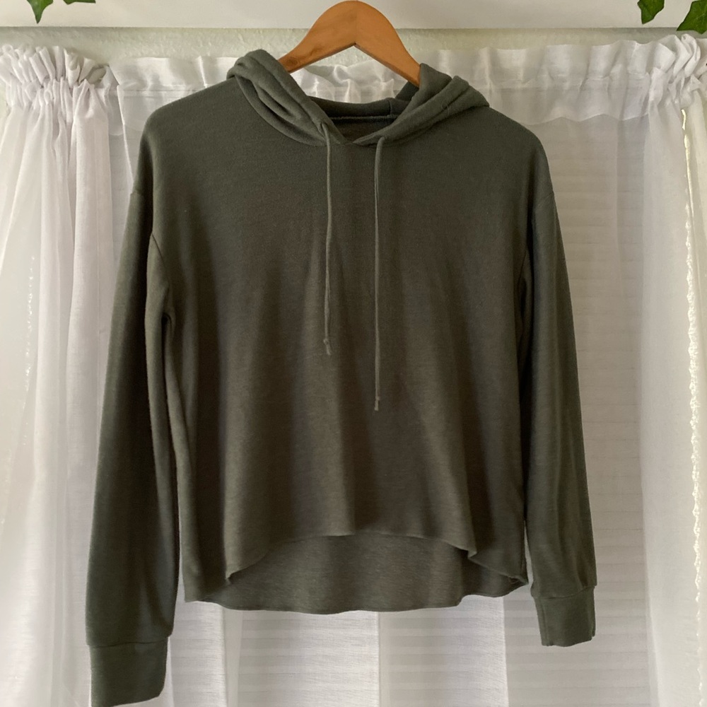 Cropped Army Green Hoodie